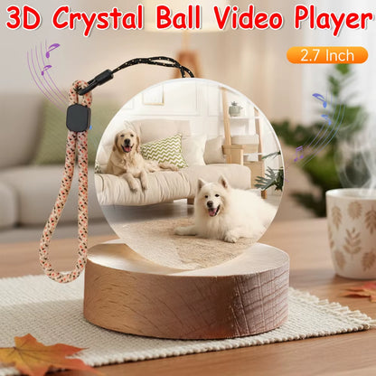 Capture Memories in 3D: Customizable Crystal Ball Video Player - The Perfect Gift for Couples and Pets!