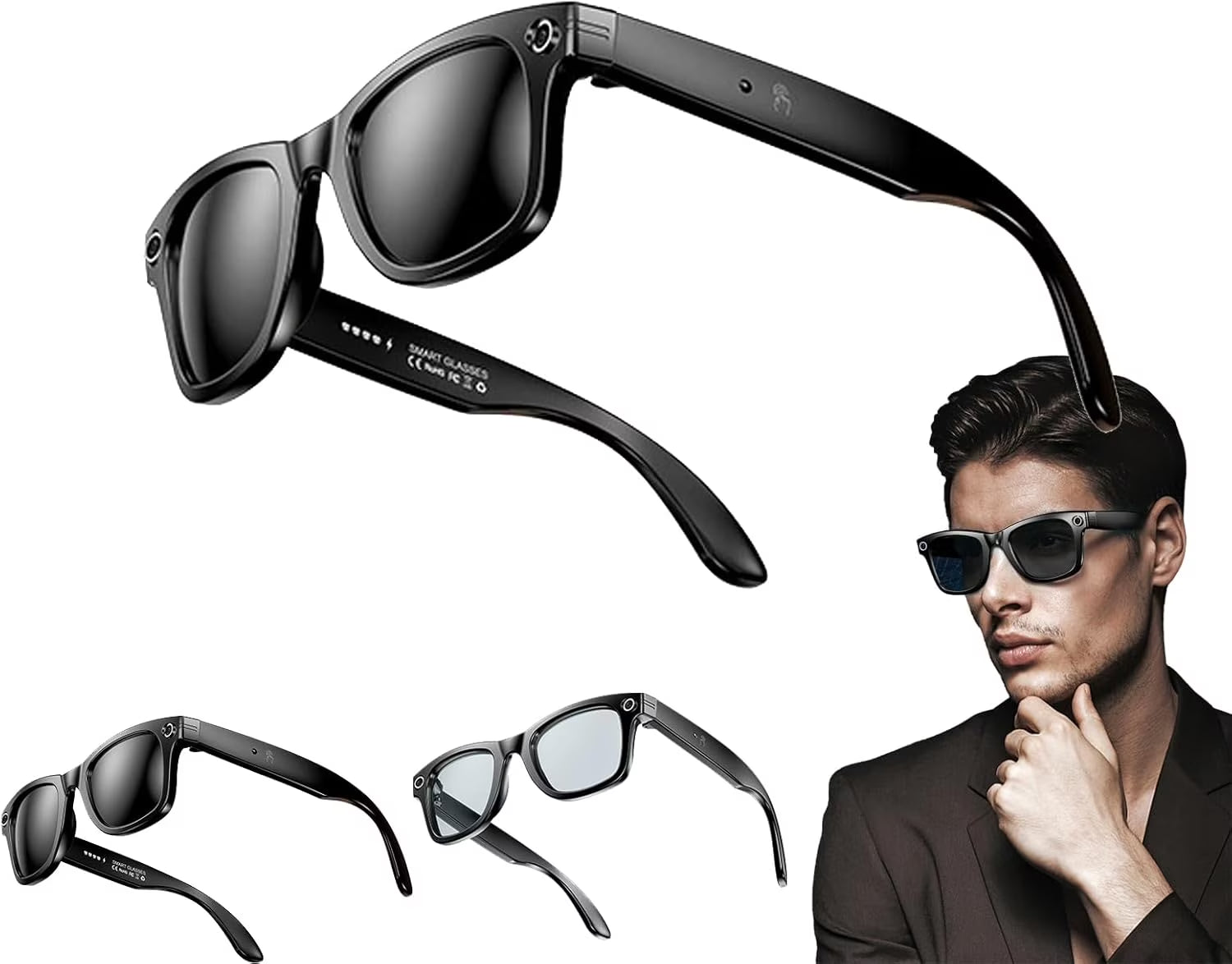 Revolutionary AI Smart Glasses with 800W HD Camera, Bluetooth Connectivity, and UV Protection for Ultimate Comfort and Clarity
