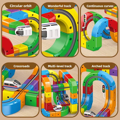 Engaging Magnetic Rail Car Cube Toy Set - Educational DIY Building Blocks for Kids 6-12 Years - Perfect Christmas Gift!