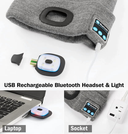 Stay Warm and Connected: Bluetooth Beanie with Light - The Ultimate Tech Gift for Men, Perfect for Outdoor Adventures and Winter Fun