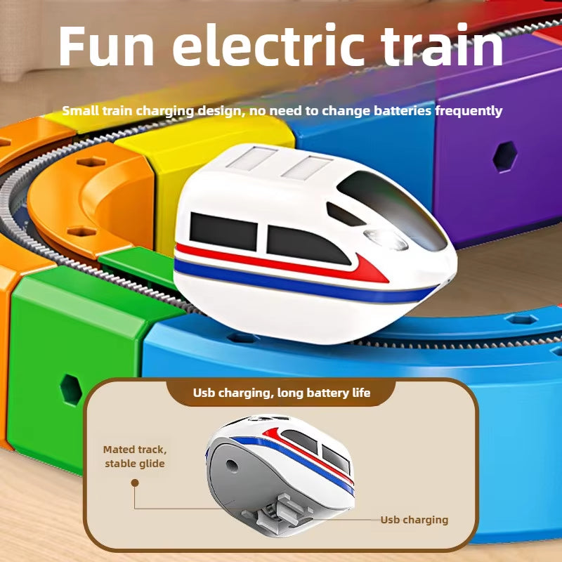 Engaging Magnetic Rail Car Cube Toy Set - Educational DIY Building Blocks for Kids 6-12 Years - Perfect Christmas Gift!