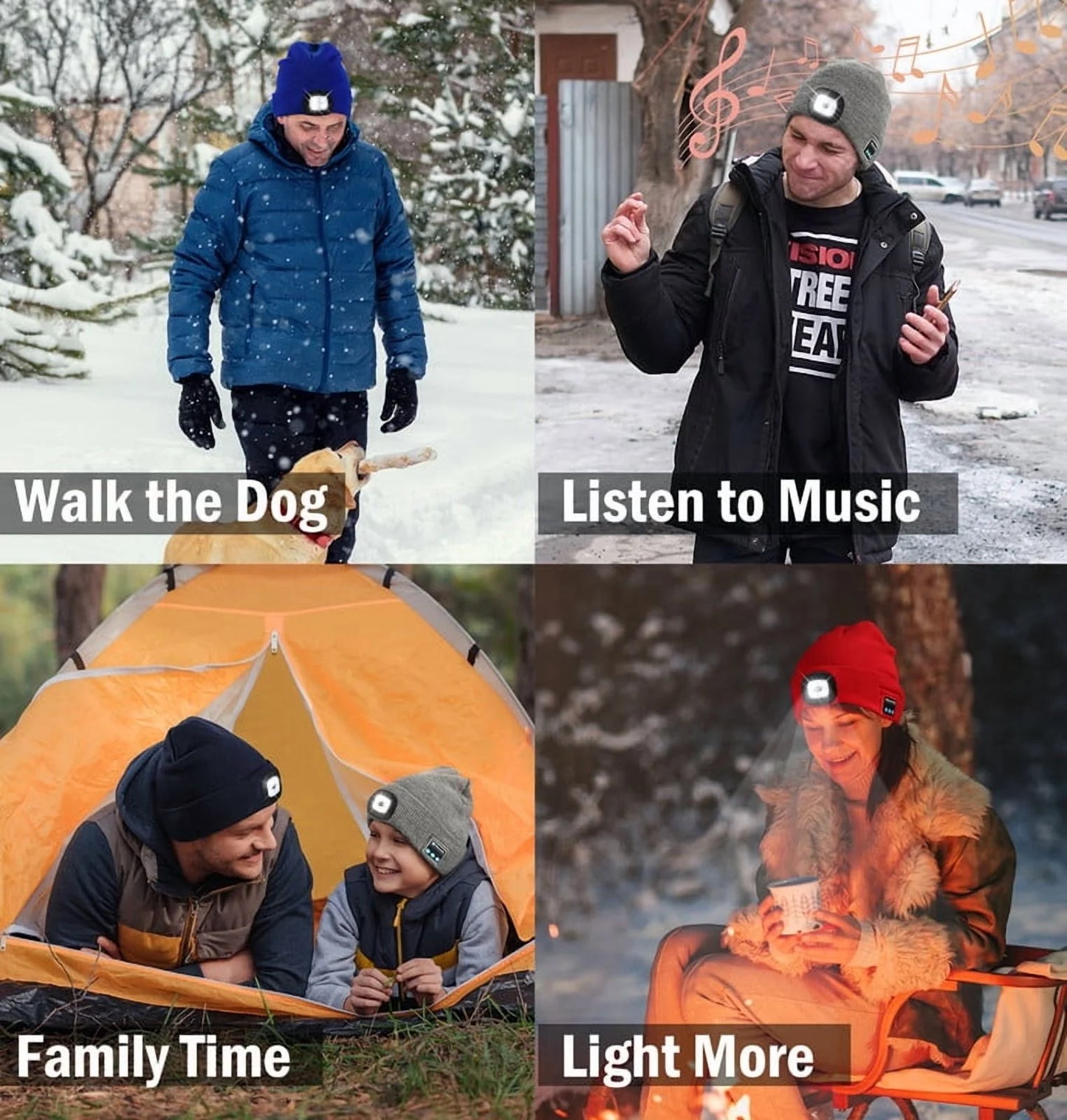 Stay Warm and Connected: Bluetooth Beanie with Light - The Ultimate Tech Gift for Men, Perfect for Outdoor Adventures and Winter Fun
