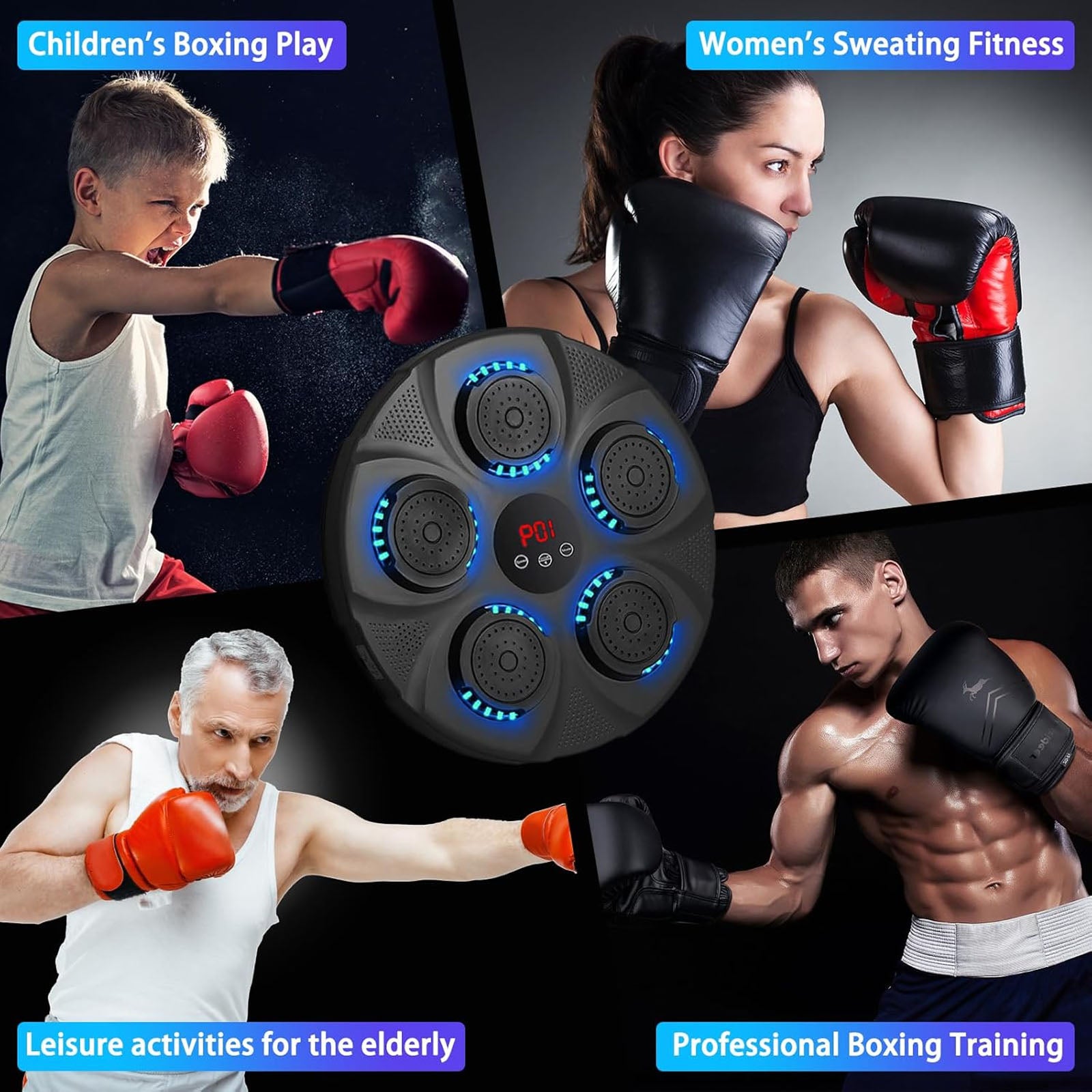 Revolutionary Smart Music Boxing Machine with Gloves – Your Ultimate Wall-Mounted Bluetooth Boxing Trainer for Home Workouts!