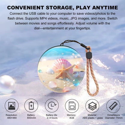 Capture Memories in 3D: Customizable Crystal Ball Video Player - The Perfect Gift for Couples and Pets!