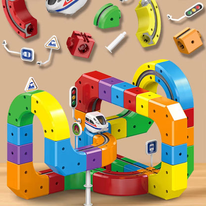 Engaging Magnetic Rail Car Cube Toy Set - Educational DIY Building Blocks for Kids 6-12 Years - Perfect Christmas Gift!
