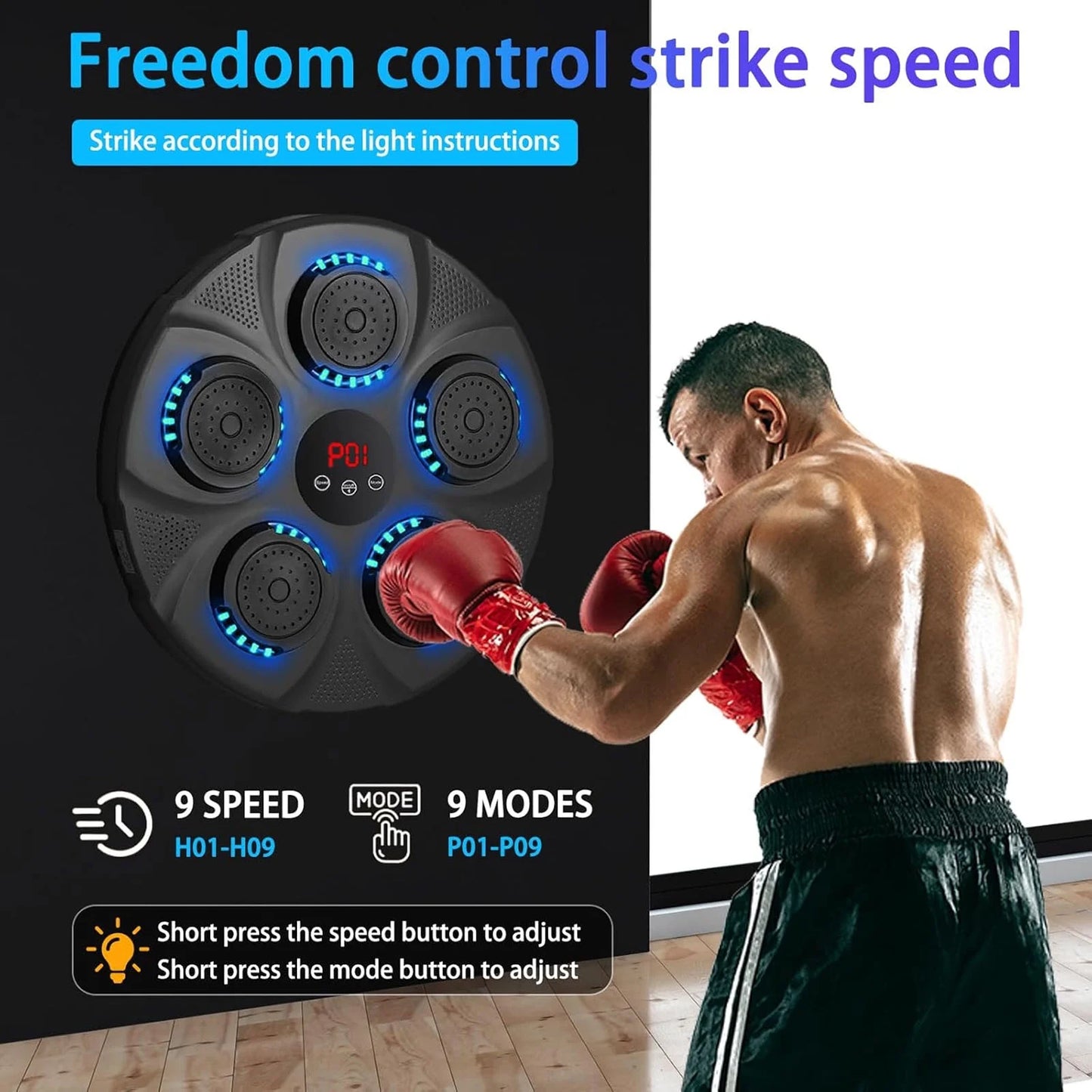 Revolutionary Smart Music Boxing Machine with Gloves – Your Ultimate Wall-Mounted Bluetooth Boxing Trainer for Home Workouts!