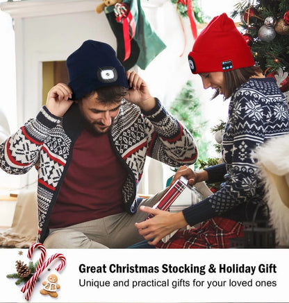 Stay Warm and Connected: Bluetooth Beanie with Light - The Ultimate Tech Gift for Men, Perfect for Outdoor Adventures and Winter Fun