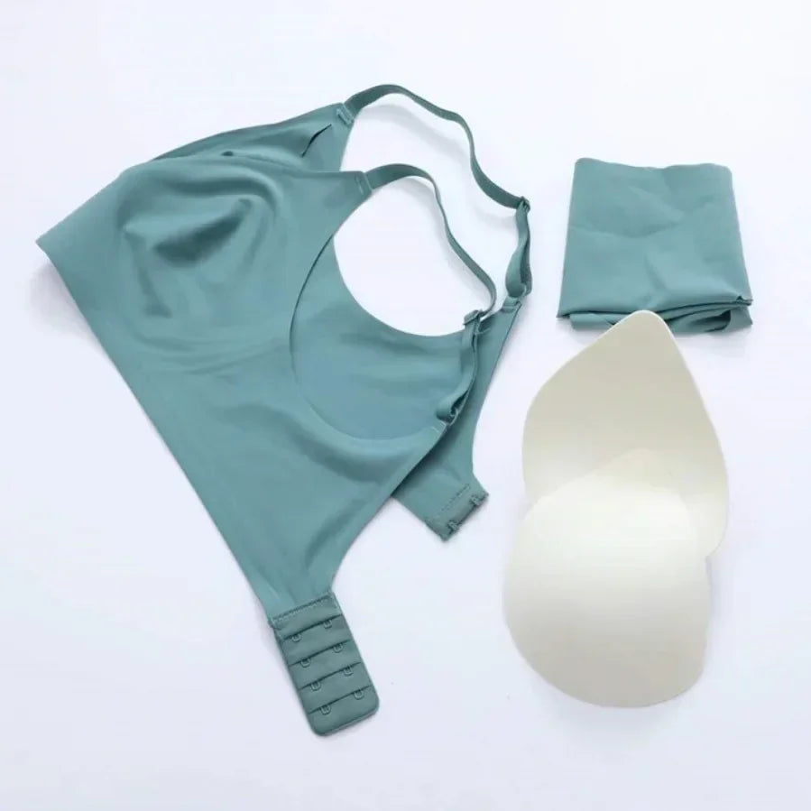 Experience Ultimate Comfort with Our Wireless Latex Jelly Seamless Bras - Removable Padded Bralette for Everyday Wear