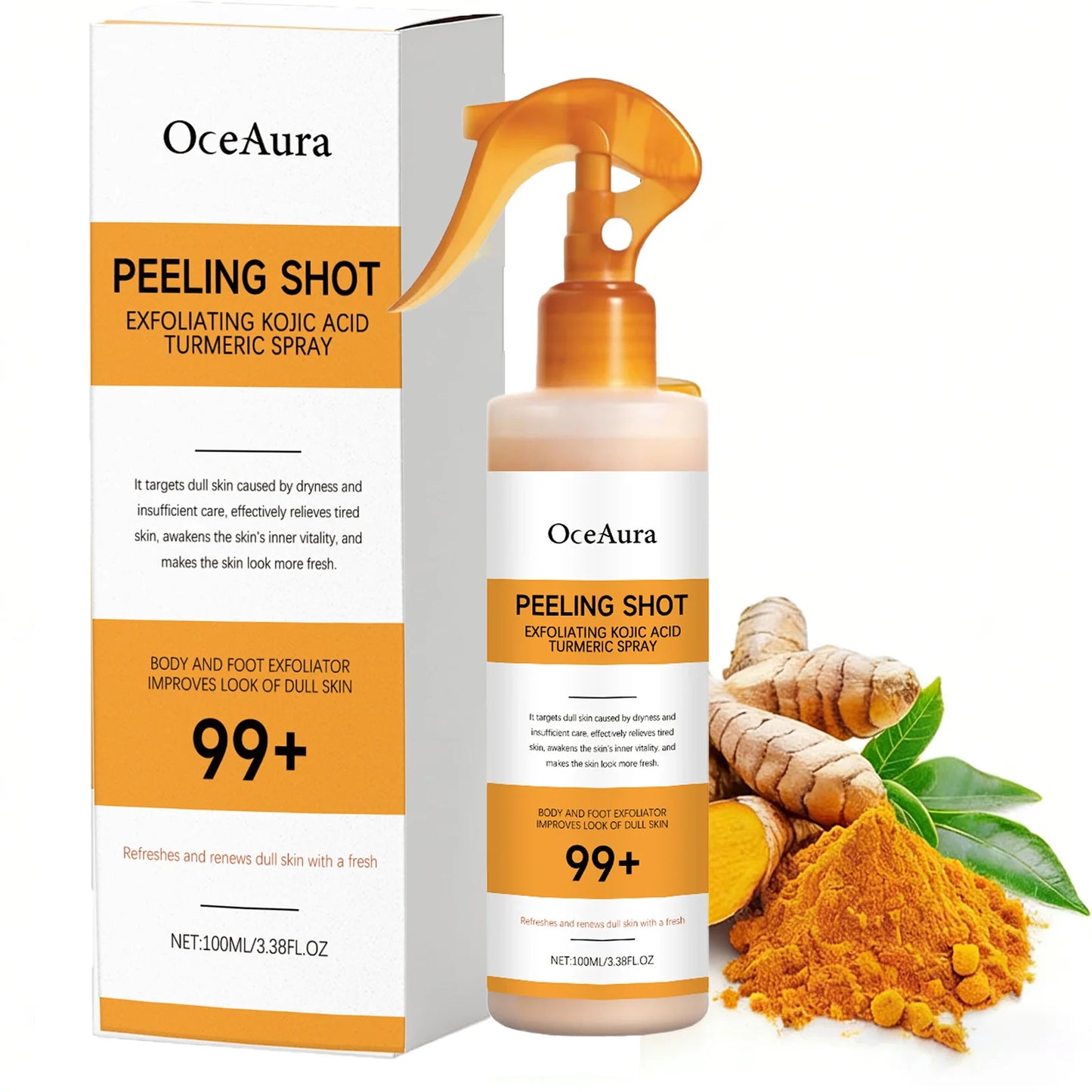 Revitalize Your Skin with Body Keratin Care Kojic Acid & Turmeric Exfoliating Spray - Nourishing & Hydrating Solution for All Skin Types!
