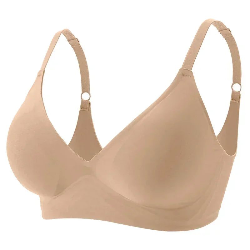 Experience Ultimate Comfort with Our Wireless Latex Jelly Seamless Bras - Removable Padded Bralette for Everyday Wear