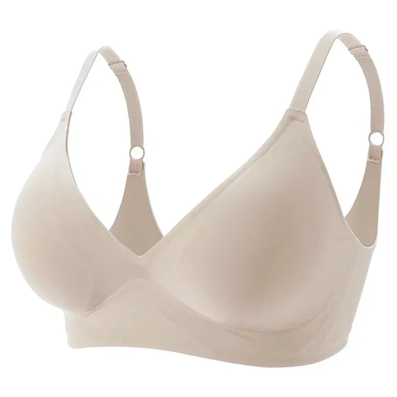 Experience Ultimate Comfort with Our Wireless Latex Jelly Seamless Bras - Removable Padded Bralette for Everyday Wear