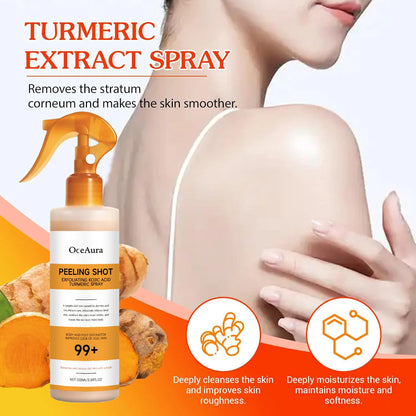 Revitalize Your Skin with Body Keratin Care Kojic Acid & Turmeric Exfoliating Spray - Nourishing & Hydrating Solution for All Skin Types!