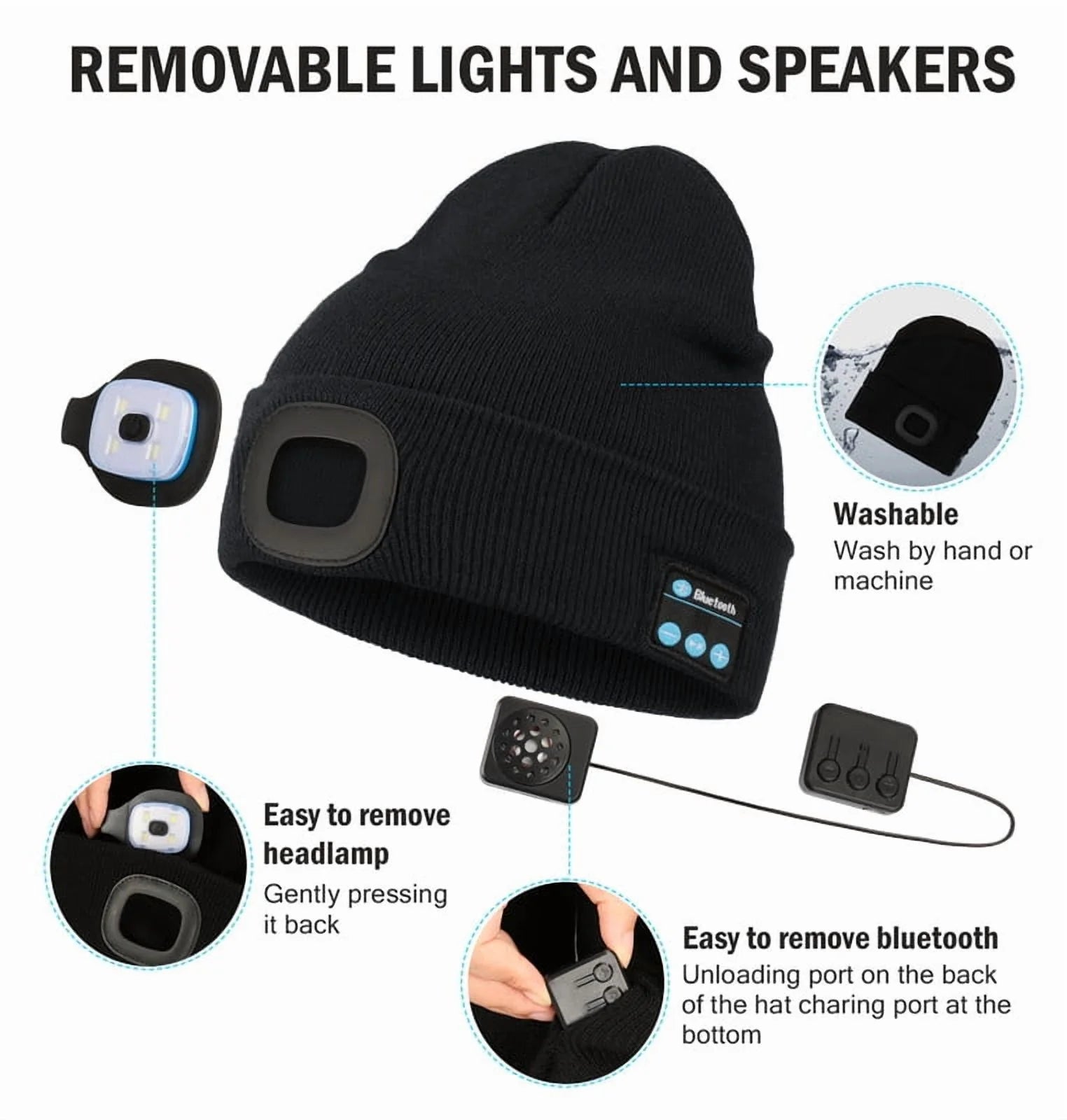 Stay Warm and Connected: Bluetooth Beanie with Light - The Ultimate Tech Gift for Men, Perfect for Outdoor Adventures and Winter Fun
