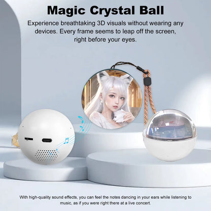 Capture Memories in 3D: Customizable Crystal Ball Video Player - The Perfect Gift for Couples and Pets!