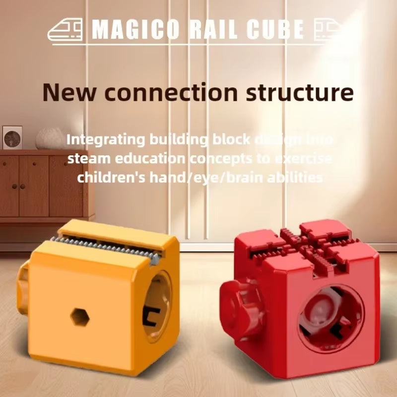 Engaging Magnetic Rail Car Cube Toy Set - Educational DIY Building Blocks for Kids 6-12 Years - Perfect Christmas Gift!