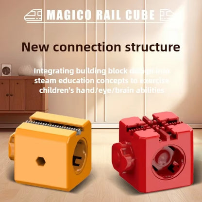 Engaging Magnetic Rail Car Cube Toy Set - Educational DIY Building Blocks for Kids 6-12 Years - Perfect Christmas Gift!