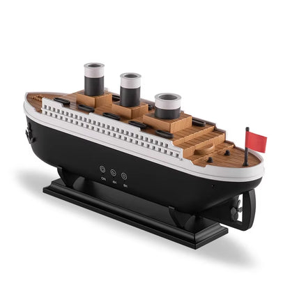 Transform Your Space with the Titanic Ship Model Air Humidifier & Essential Oil Diffuser - Mesmerizing Jellyfish Smoke Ring Effect & 250ml Capacity for Home Comfort